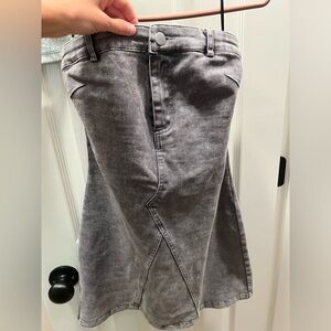 Denim strapless mini dress